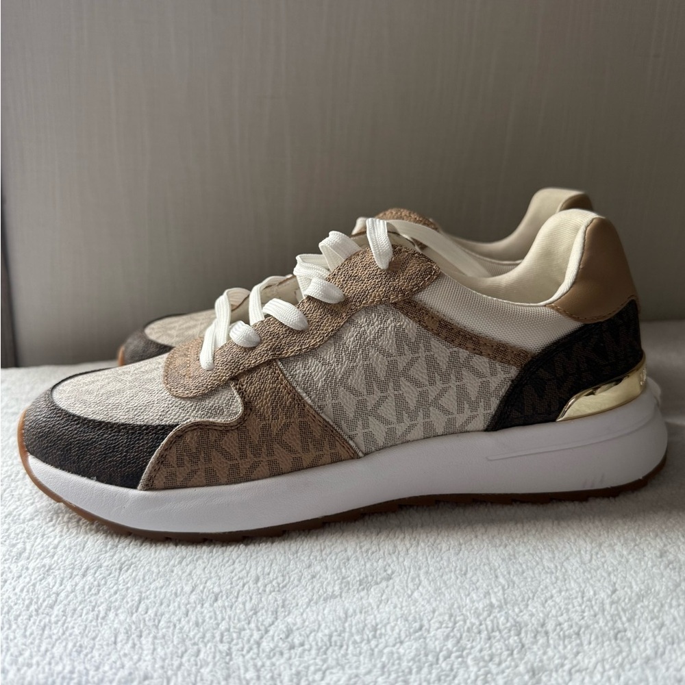 Michael Kors Tan and White Sneakers